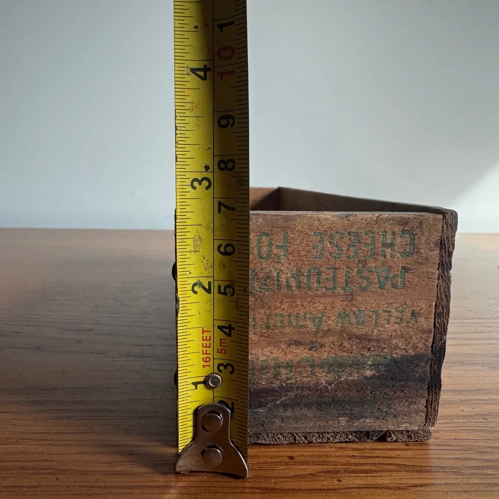 Vintage Glendale Club Cheese Food Wooden Box Crate Kitchen‎ Storage Decor